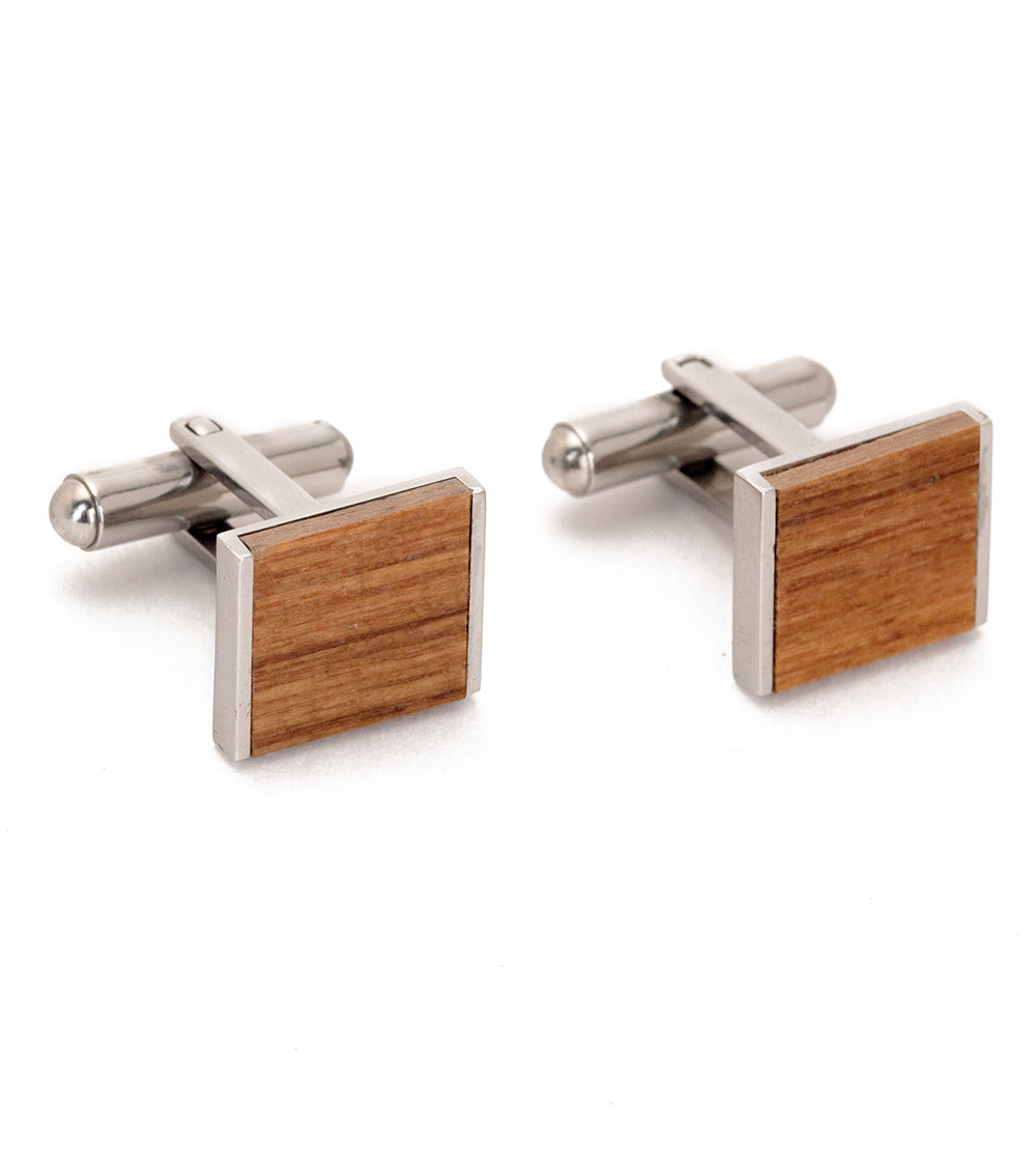 USSM Teak Cuff Links - Square