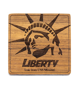 USS Missouri Teak Coaster, Lady Liberty