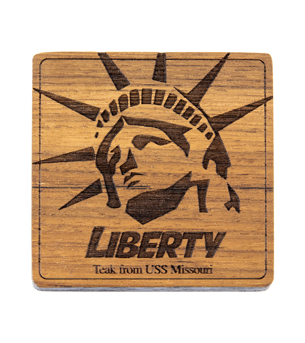 USS Missouri Teak Coaster, Lady Liberty