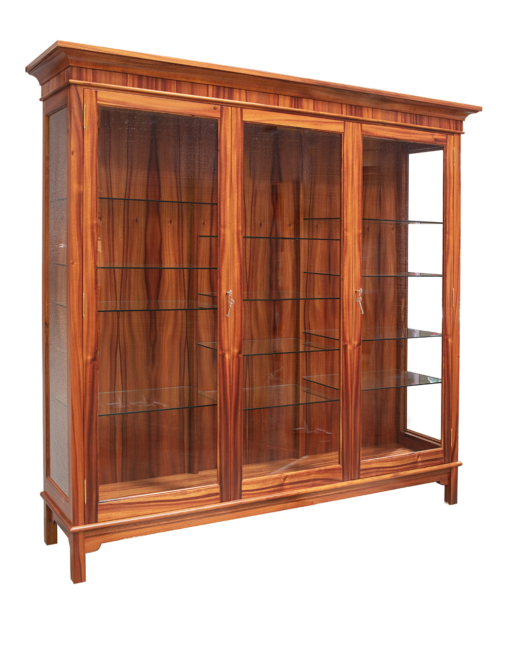 Vitrina Heritage Ali'i con tres paneles de vidrio y dos puertas