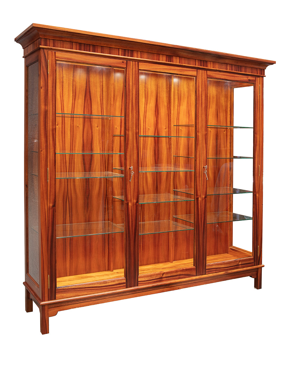 Vitrina Heritage Ali'i con tres paneles de vidrio y dos puertas