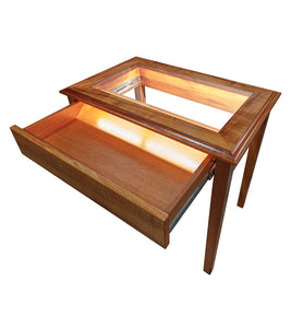 Lockwood Display Side Table with Drawer and Lights