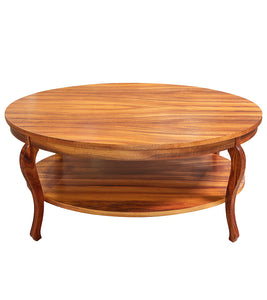 Oval Coffee Table. Koa Top, Koa Shelf