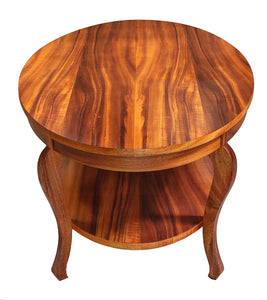 Oval Coffee Table. Koa Top, Koa Shelf