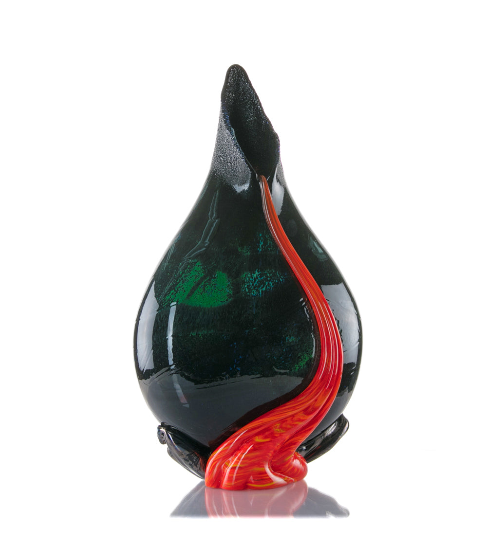 Glass Vessel "Black Lava Trail 2" by Daniel Moe
