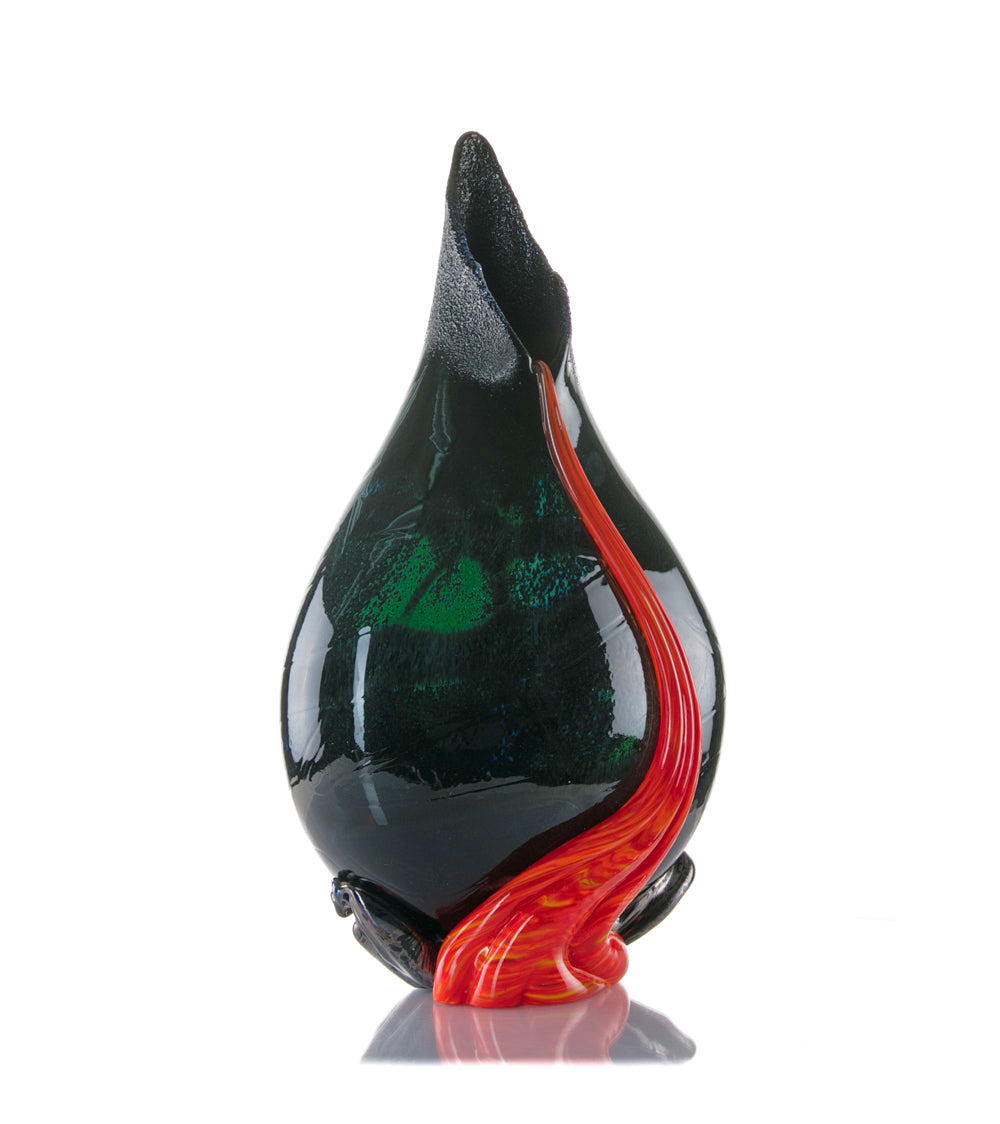 Glass Vessel "Black Lava Trail 2" by Daniel Moe
