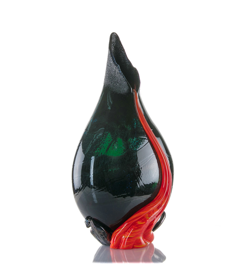 Glass Vessel "Black Lava Trail 2" by Daniel Moe

