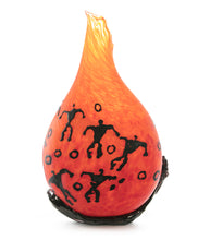 Glass Vessel "Crackled Orange Kilauea PV3" by Daniel Moe