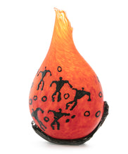 Glass Vessel "Crackled Orange Kilauea PV3" by Daniel Moe