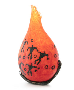 Glass Vessel "Crackled Orange Kilauea PV3" by Daniel Moe