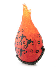 Glass Vessel "Crackled Orange Kilauea PV3" by Daniel Moe