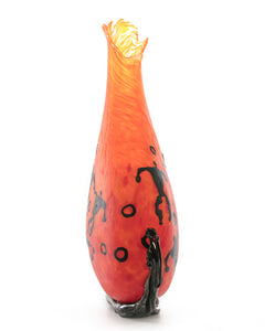 Glass Vessel "Crackled Orange Kilauea PV3" by Daniel Moe