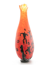 Glass Vessel "Crackled Orange Kilauea PV3" by Daniel Moe