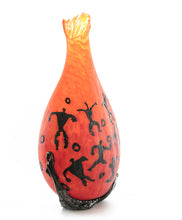Glass Vessel "Crackled Orange Kilauea PV3" by Daniel Moe