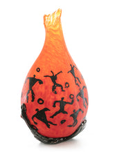 Glass Vessel "Crackled Orange Kilauea PV3" by Daniel Moe