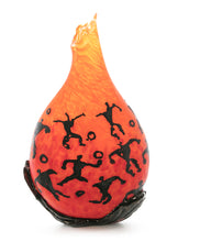 Glass Vessel "Crackled Orange Kilauea PV3" by Daniel Moe