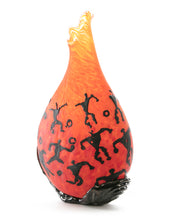 Glass Vessel "Crackled Orange Kilauea PV3" by Daniel Moe