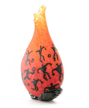 Glass Vessel "Crackled Orange Kilauea PV3" by Daniel Moe