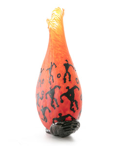 Glass Vessel "Crackled Orange Kilauea PV3" by Daniel Moe