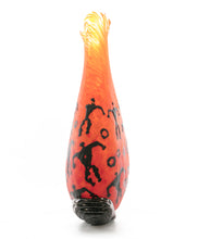 Glass Vessel "Crackled Orange Kilauea PV3" by Daniel Moe