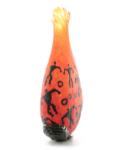 Glass Vessel "Crackled Orange Kilauea PV3" by Daniel Moe