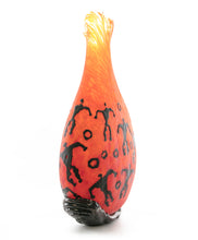 Glass Vessel "Crackled Orange Kilauea PV3" by Daniel Moe