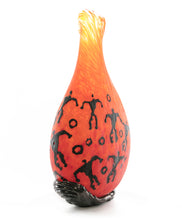 Glass Vessel "Crackled Orange Kilauea PV3" by Daniel Moe