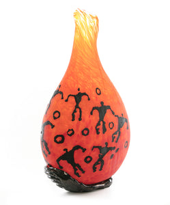 Glass Vessel "Crackled Orange Kilauea PV3" by Daniel Moe