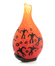 Glass Vessel "Crackled Orange Kilauea PV3" by Daniel Moe