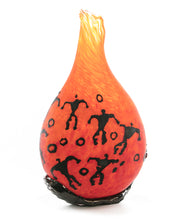 Glass Vessel "Crackled Orange Kilauea PV3" by Daniel Moe