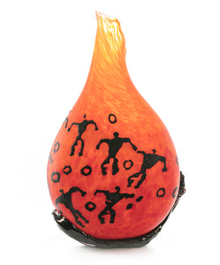 Glass Vessel "Crackled Orange Kilauea PV3" by Daniel Moe