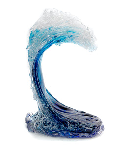 Glass Wave Sculpture "Kalapana Kai" (Small) by Daniel Moe