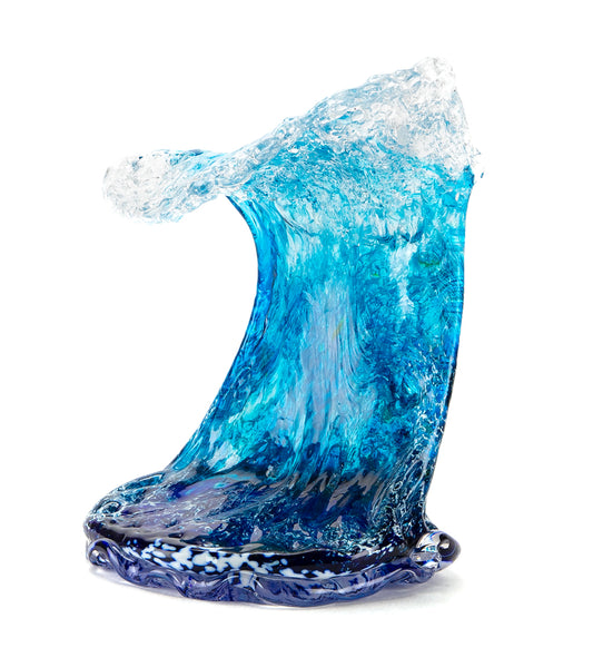 ダニエル・モー作 ガラスの波彫刻「カラパナ・カイ」（小）