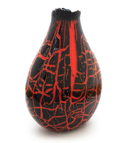 Glass Crackled Vase 