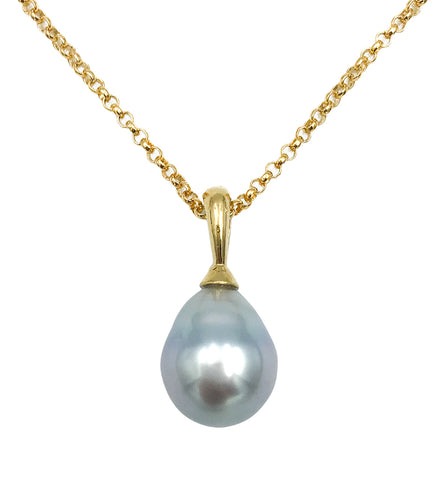 Classic Tahitian Pearl Necklace - 14k Gold Vermeil