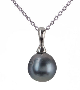 Classic Tahitian Pearl Necklace - Sterling Silver