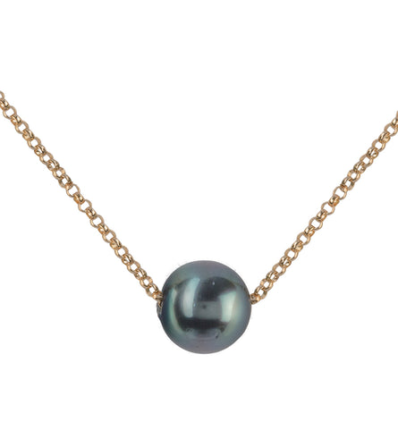Floating Tahitian Pearl Necklace - Gold Filled