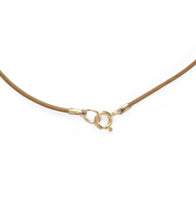 Tan Leather Three Tahitian Pearl Necklace with Beads - Gold Filled