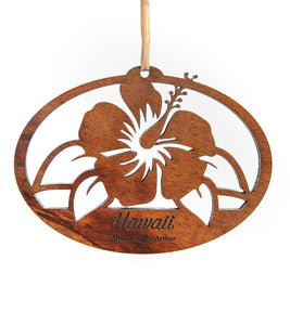 Koa Flat Ornament - Hibiscus
