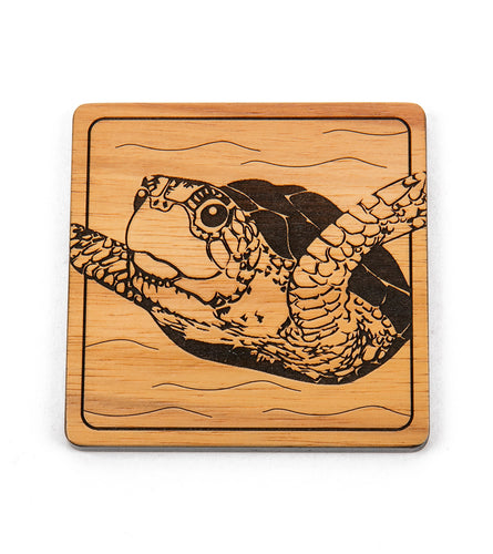 Koa Modern Coaster - Swimming Honu