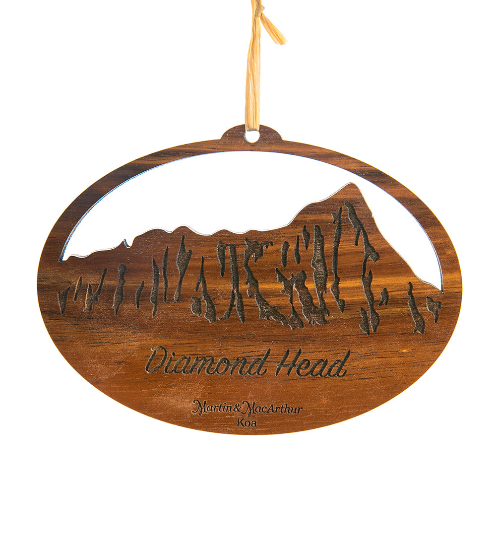 Koa Flat Ornament - Diamond Head