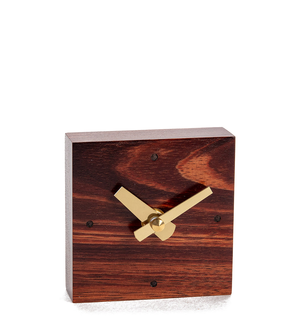 Koa Mini Square Clock