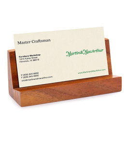 Koa Business Card Holder - Angled