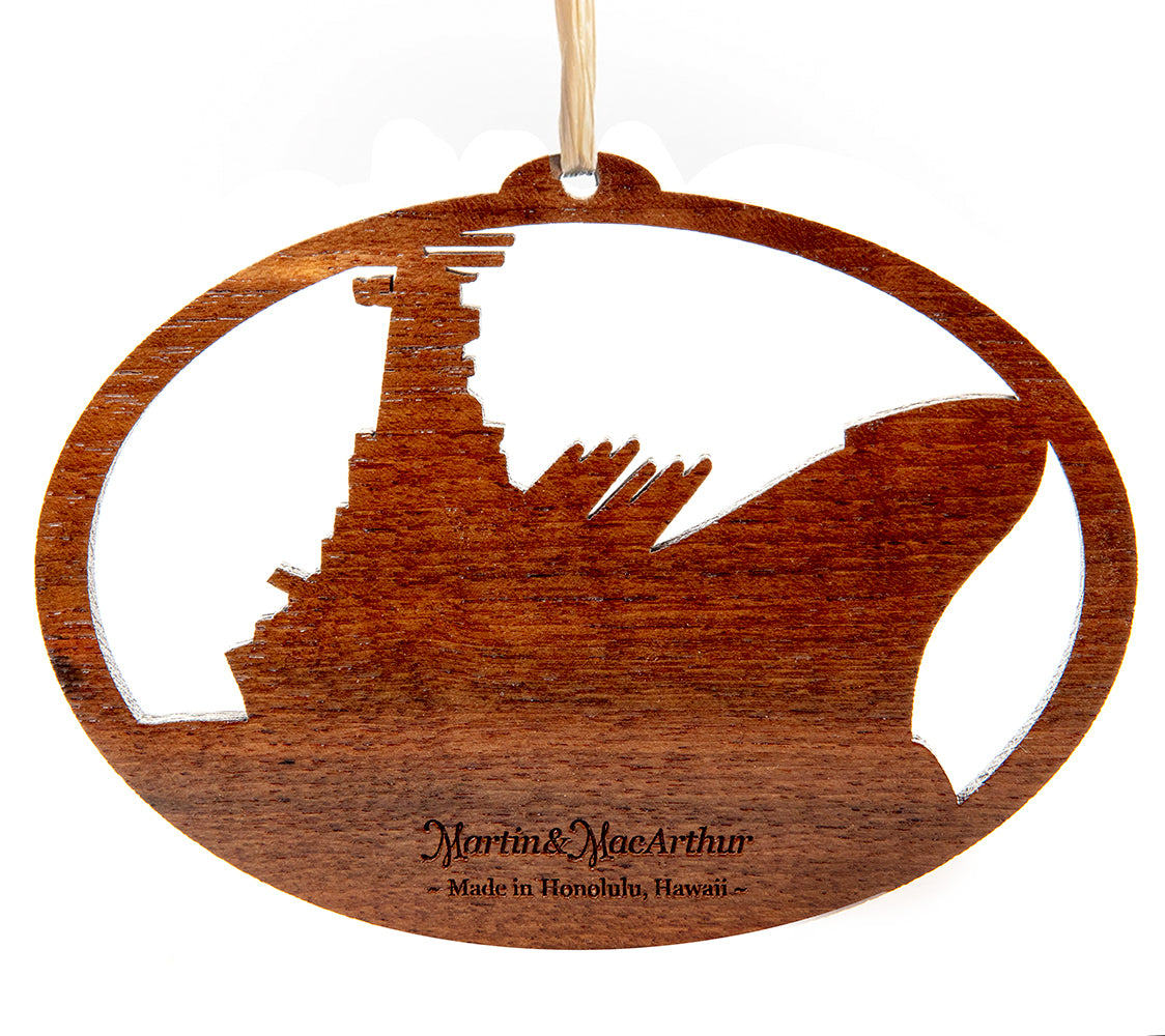 USS Missouri Teak Ornament, Mighty Mo