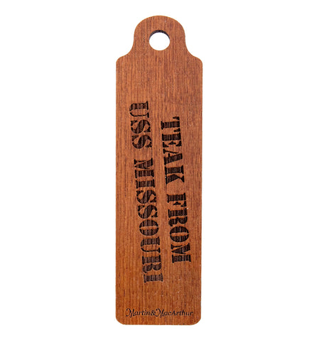 USS Missouri Teak Bookmark 