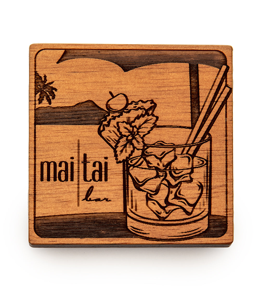 Koa Modern Coaster - Mai Tai Bar at the Royal Hawaiian Hotel