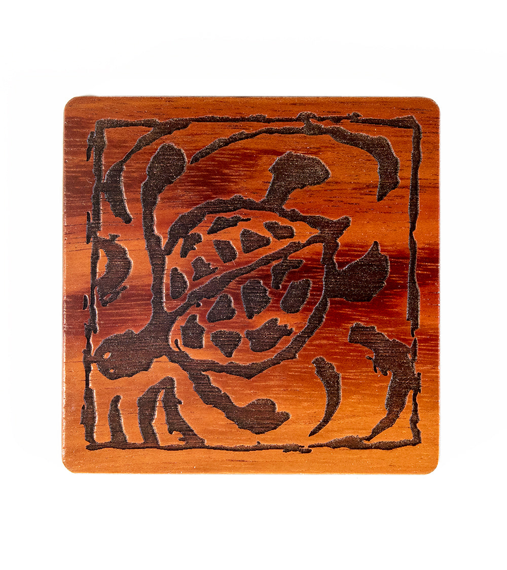 Koa Heritage Coaster - Honu
