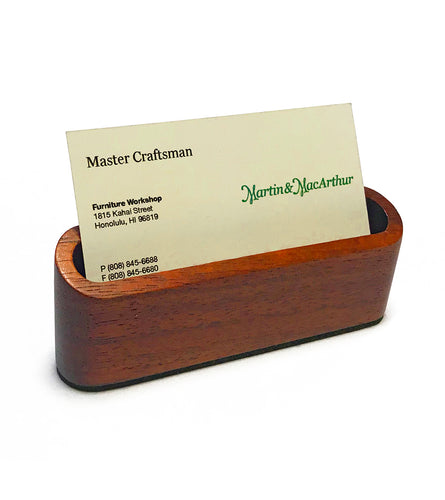Koa Business Card Holder - Curved