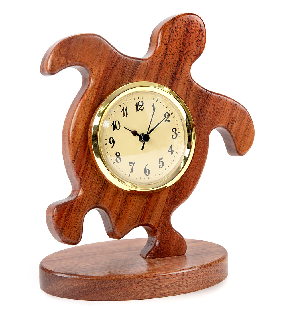 Koa Honu Desk Clock