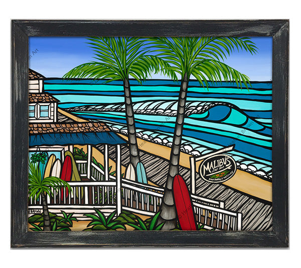 Heather Brown アートプリント Malibus Surf Shop Malibu's Surf Shop by Heather Brown - Limited Edition Giclee